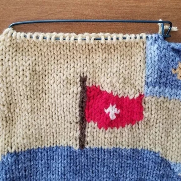 Vtg Handmade Crochet Noahs Ark Knit Wall Hanging Nursery Decor Animals Kids Baby - Picture 3 of 4